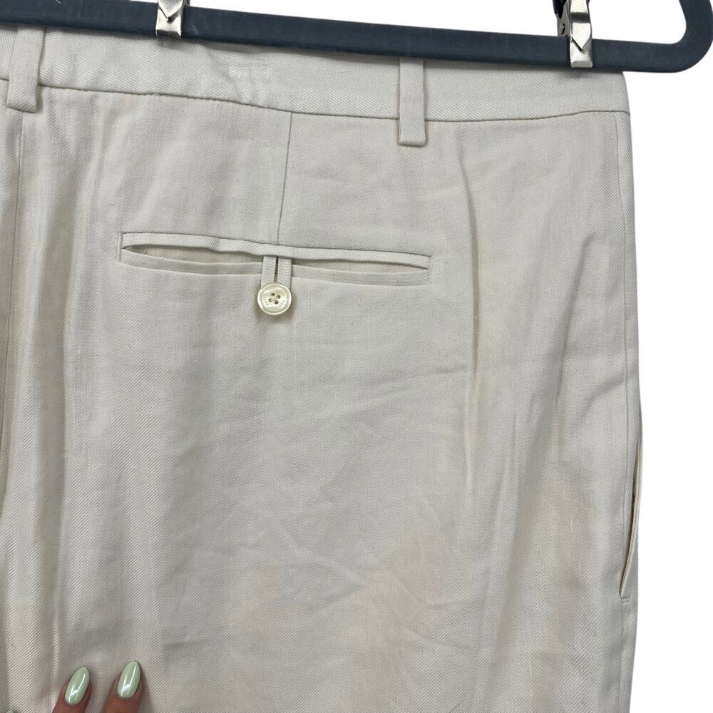 Lauren Ralph Lauren Chino Pants Winter Cream Pleated Stretch Lined Size 16 - Picture 9 of 16